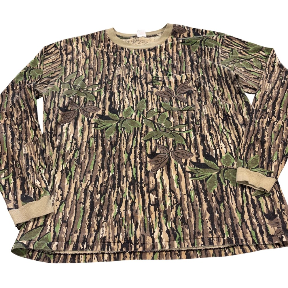 Vintage Camo Liberty Realtree Pocket Tee Mens 3X Brown